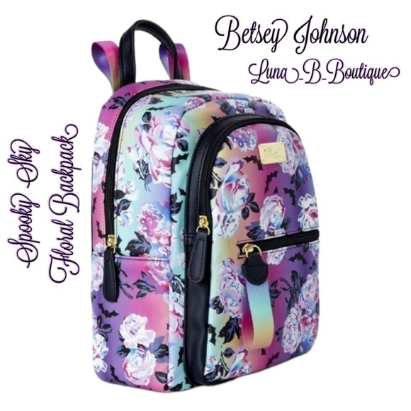 🆕🦄Luv Betsey by Betsey Johnson🦄Spooky Sky Floral Mid-Size Backpack🦄 - Picture 6 of 8